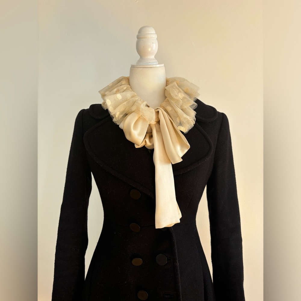 Vintage Mary Ann Restivo Silk Blouse Pierrot Collar Size 10 - Picture 2 of 16